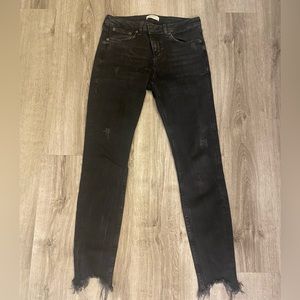 Zara black torn skinny jeans